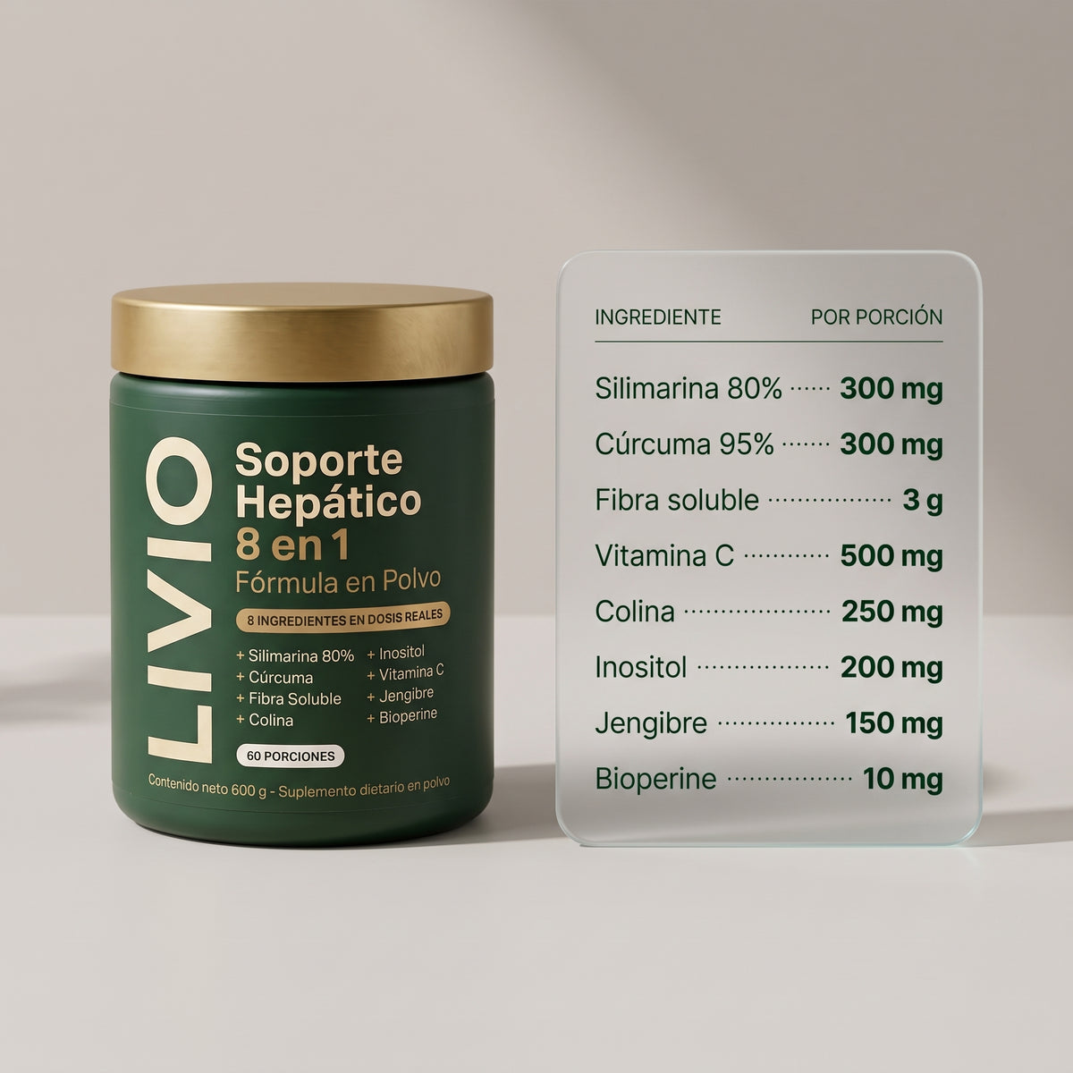 LIVIO — Acompaña a tu hígado con un solo vaso.