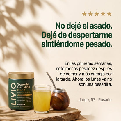 LIVIO — Acompaña a tu hígado con un solo vaso.